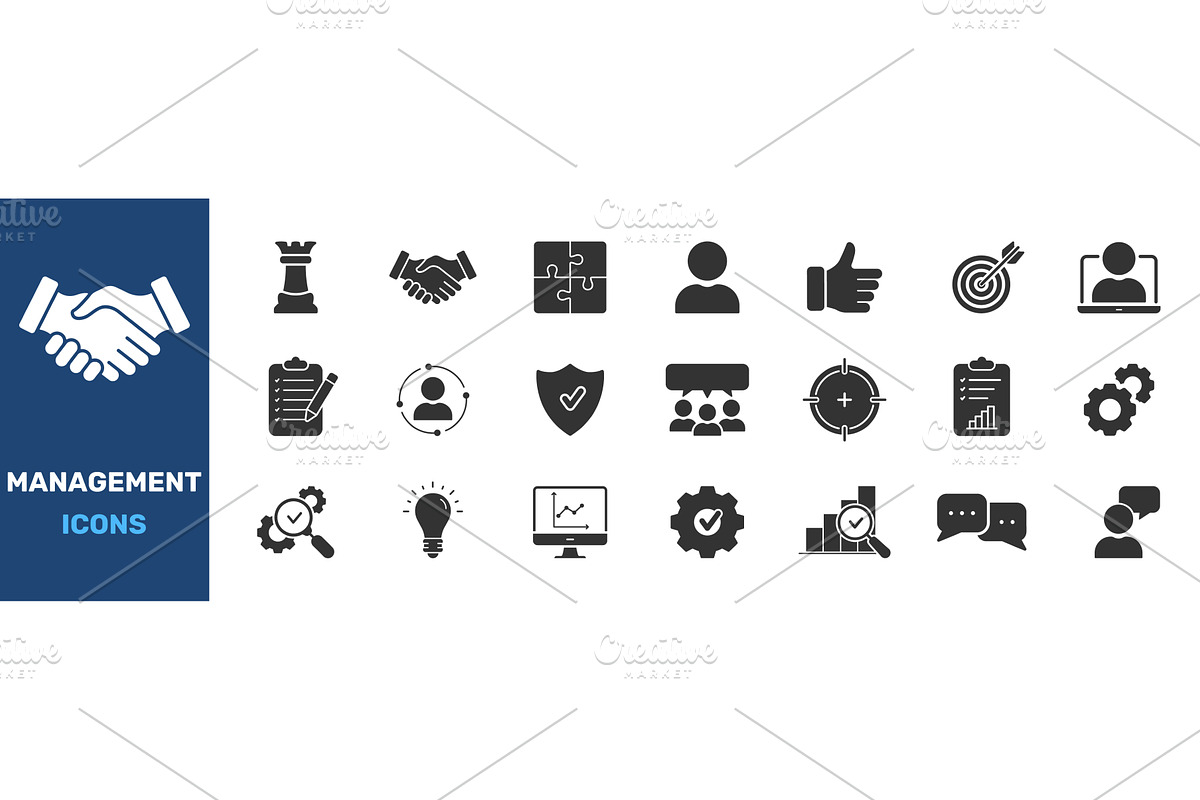 Management And Business Icons, an Object Illustration by Gentle Studio