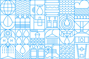 Abstract water geometric pattern, a Food Illustration by Vector Tradition