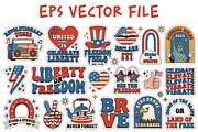 Retro 4th Of July Sticker Bundle, an Object Graphic by NH graphic (Thumbnail 1 of 3)