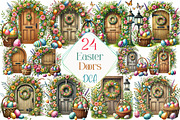 watercolor Easter Doors Clipart, an Illustration by DreamCafeArt (Thumbnail 1 of 5)