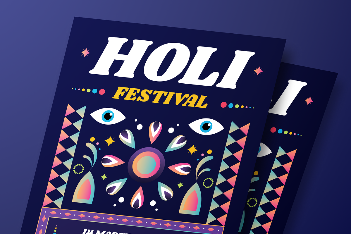 Holi Festival Color Flyer Set, a Flyer Template by Annora Studio (Photo 4 of 6)
