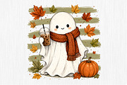 Cute Fall Ghost Sublimation PNG, a Seasonal Illustration by Rose Art (Thumbnail 4 of 4)