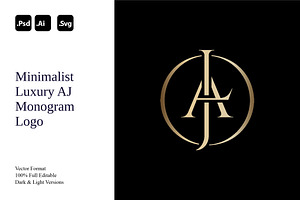 Minimalist Luxury AJ Monogram Logo