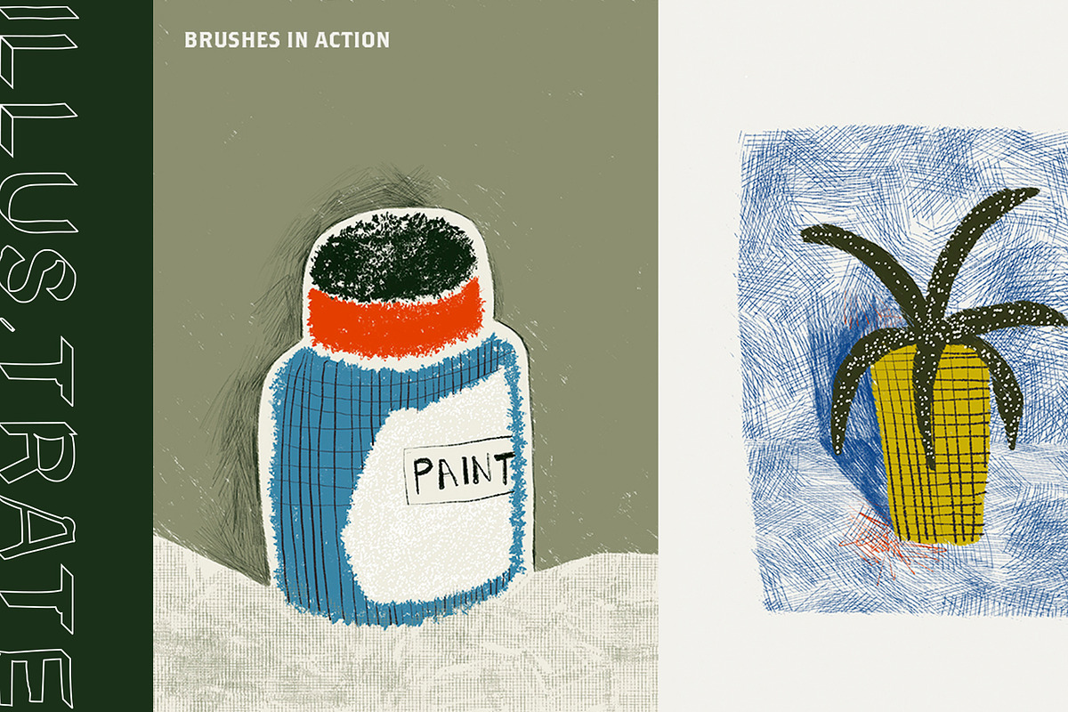 DAVID HOCKNEY PROCREATE BRUSHES, a Brush Add-On by Illus.trate (Photo 4 of 6)