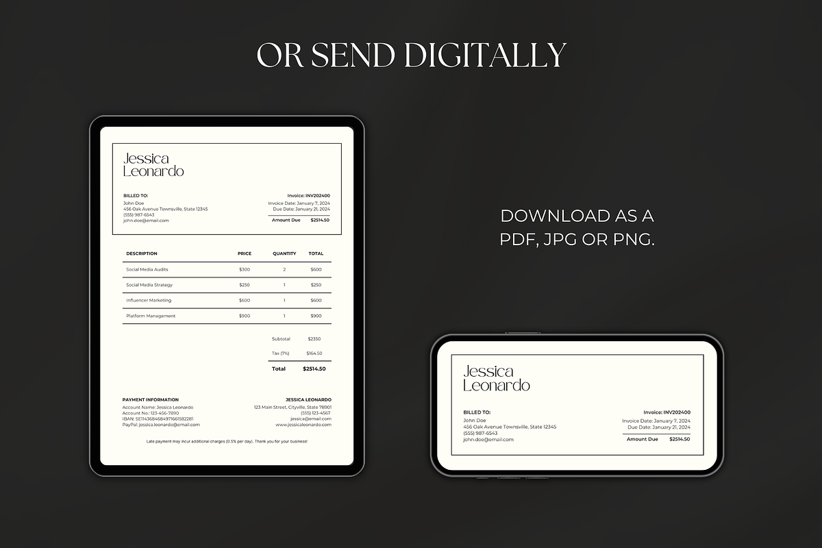 Printable Invoice Template for Canva, a Branding & Logo Template by Meraki Templates (Photo 6 of 8)