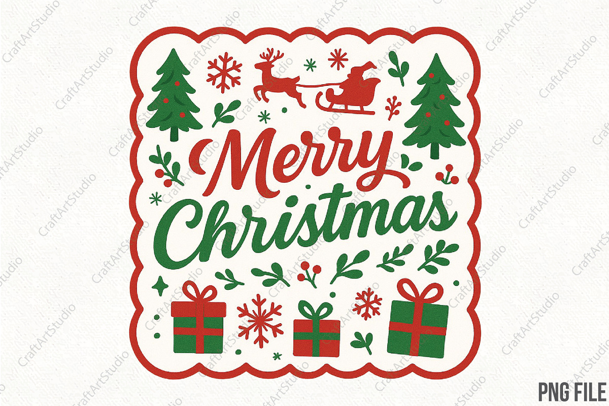 Merry Christmas Coquette PNG, an Illustration by CraftArtStudio (Photo 1 of 4)