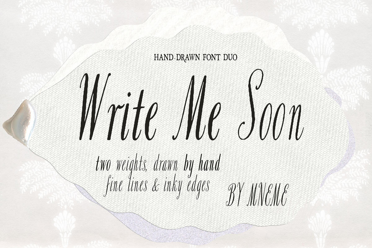 Write Me Soon Handwritten Font Duo, a Handwritten Font by Mneme (Photo 1 of 9)