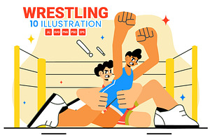 10 Wrestling Sport Illustration, a Sport Illustration by denayunebgt