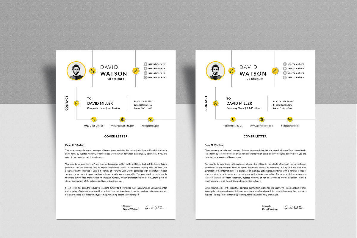 cv resume word and canva template, a Resume Template by mijli (Photo 3 of 10)
