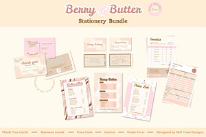 Bakery Brand Stationery Bundle, a Stationery Template by Hell Yeah Designs