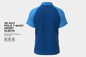 3D Suit Polo T-Shirt Short Sleeve