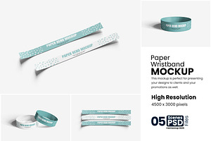 Paper Wristband Mockups, a Product Mockup by bimockup
