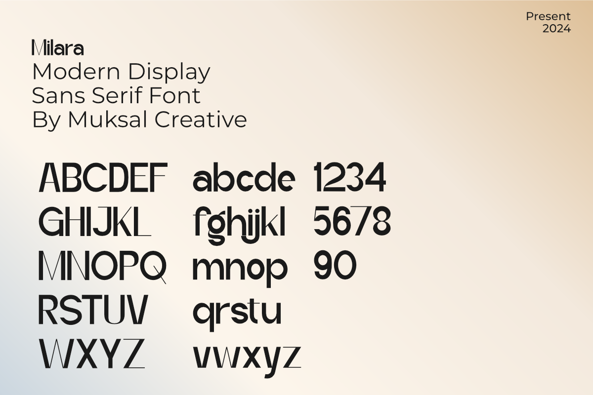 Milara, a Sans Serif Font by Muksal Creative (Photo 9 of 10)