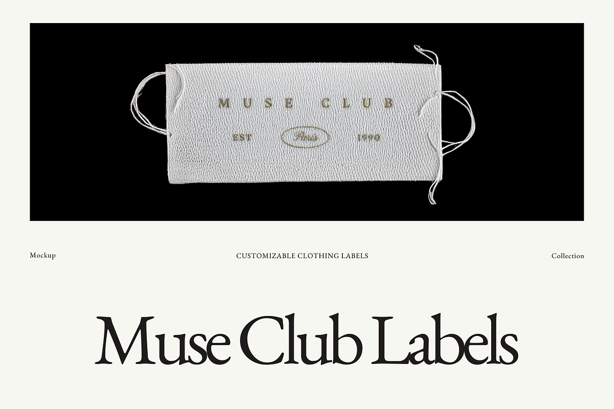 MUSE CLUB | Woven Label Mockups, an Apparel Mockup by Duet Atelier (Photo 1 of 6)
