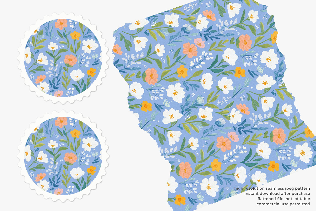 vintage seamless floral pattern set, a Pattern Graphic by Patishop Art (Photo 4 of 14)