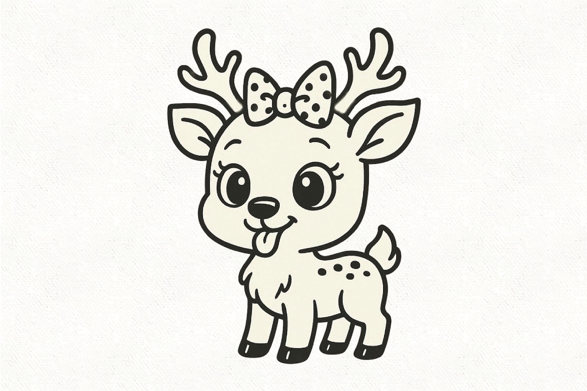 Funny Reindeer PNG Cute Christmas, an Illustration by CraftArtStudio (Photo 1 of 4)