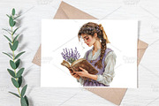 Watercolor Spring Vintage Woman PNG, an Illustration by Canvas Craft (Thumbnail 6 of 7)