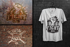 Set Of Cool Fighting Club Emblems