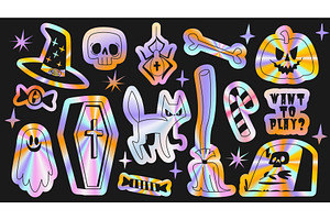 Spooky holographic Halloween, an Illustration by art PVP - market