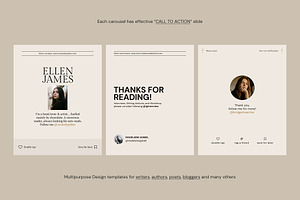 Writers Instagram Carousel Templates