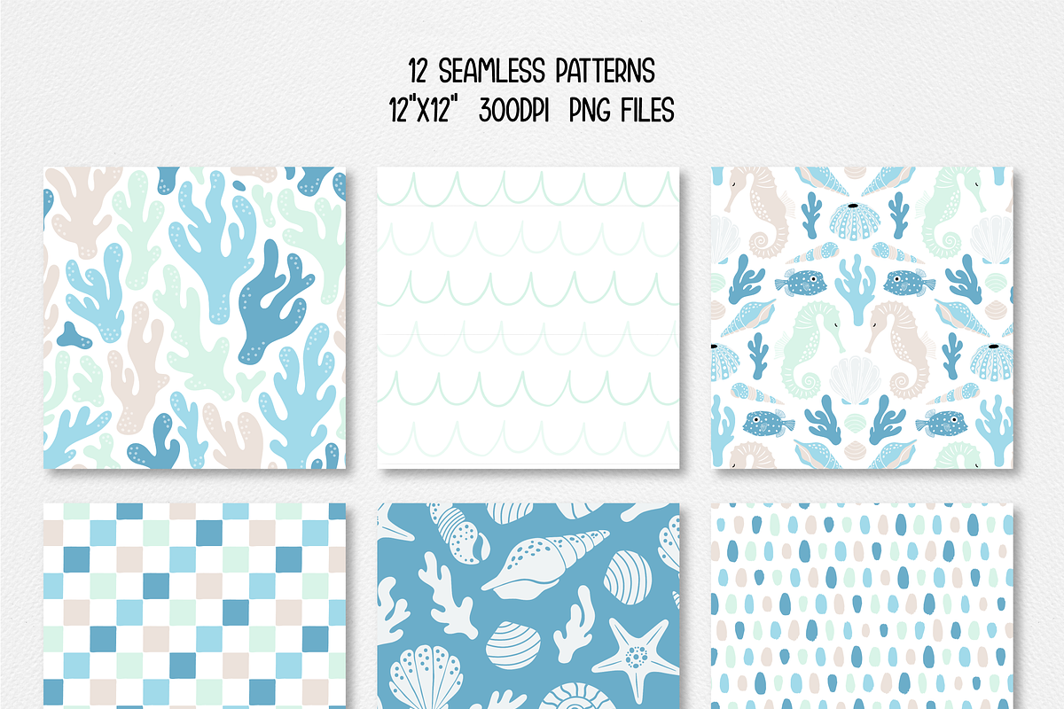 Summer Digital Paper, Under the Sea, a Pattern Graphic by Paper Starr Studio (Photo 2 of 3)