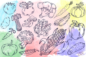 Vegetables Brush Stamps Procreate