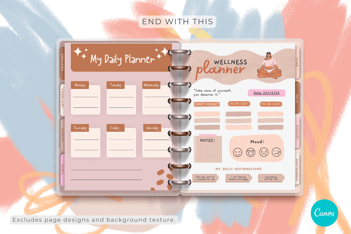 Happy Planner Canva Mockup 7x9 in, a Books & Magazine Mockup by Mockup Scene (Photo 9 of 11)