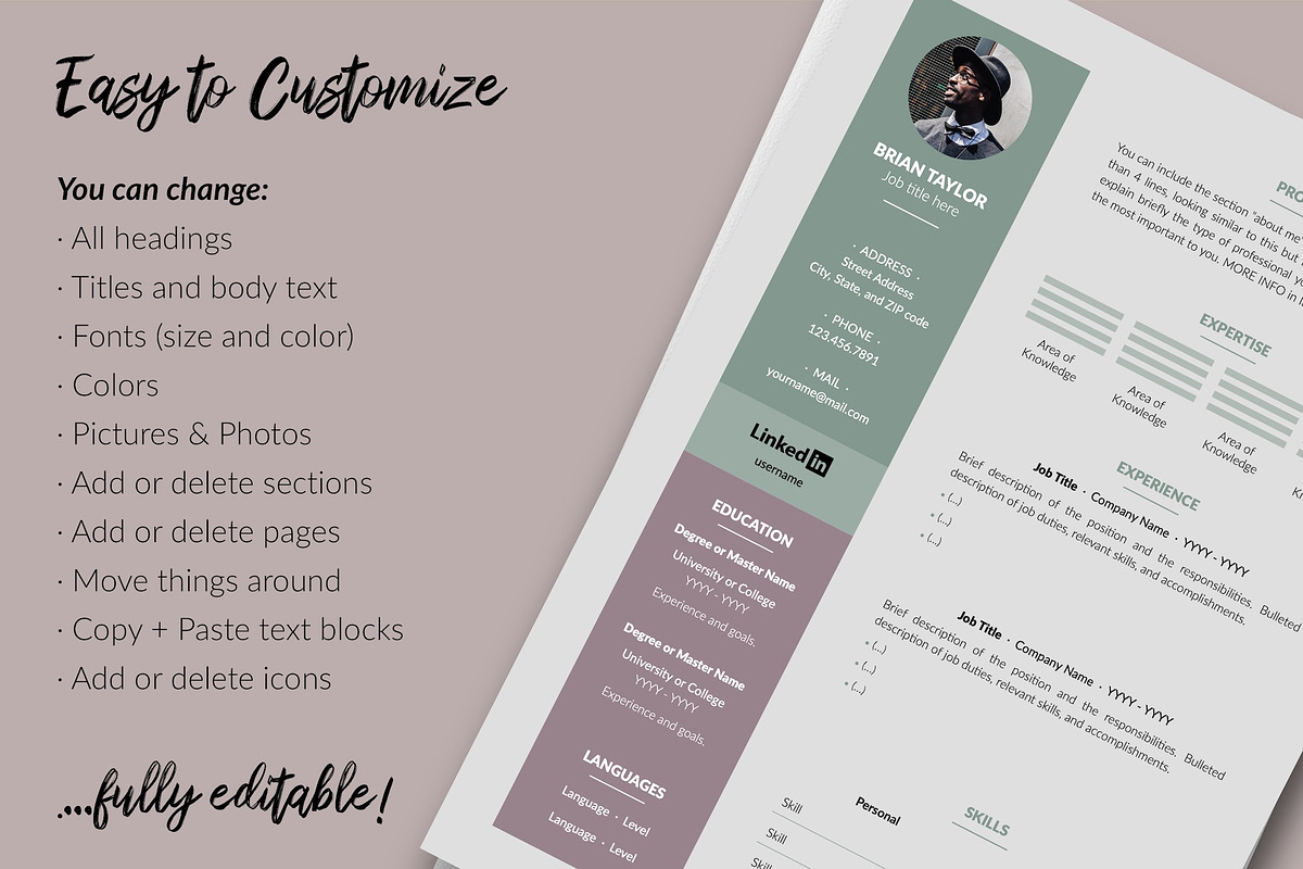 Modern Resume Design / CV - Brian, a Resume Template by Templates Design Co. (Photo 13 of 17)