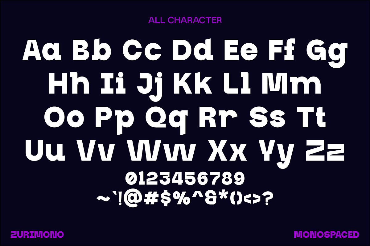 Zurimono - Monospaced Display, a Sans Serif Font by Bentype Studio (Photo 2 of 7)