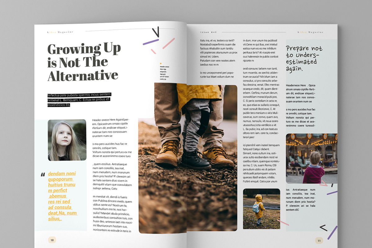 Kidea - Magazine Template, a Magazine Template by inspirasign (Photo 7 of 9)