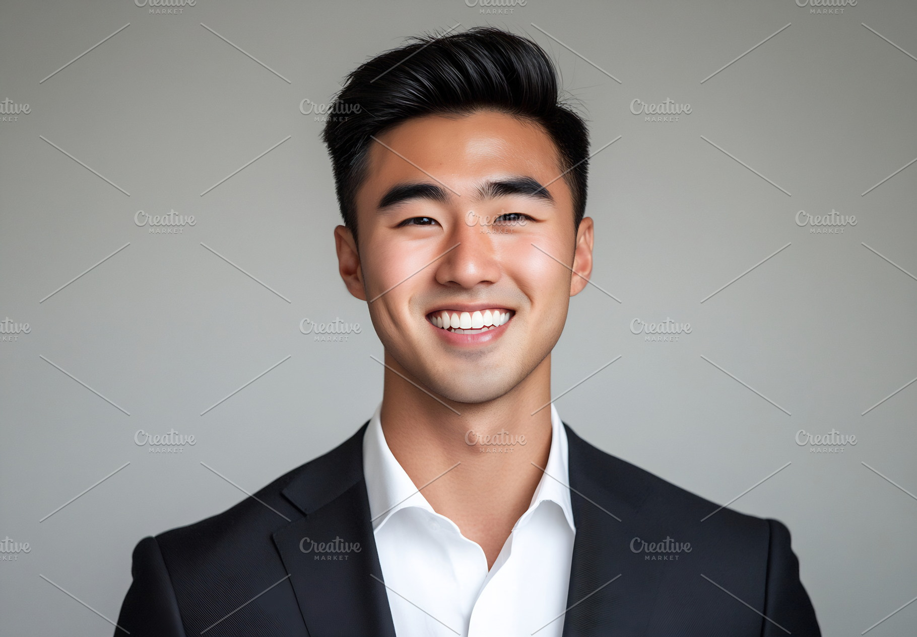 Man in suit smiling at studio, a Photo by Beautiful things