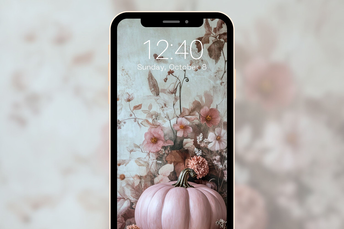 Pink Pumpkin phone wallpaper set, a Graphic by Kalindiprints (Photo 3 of 6)