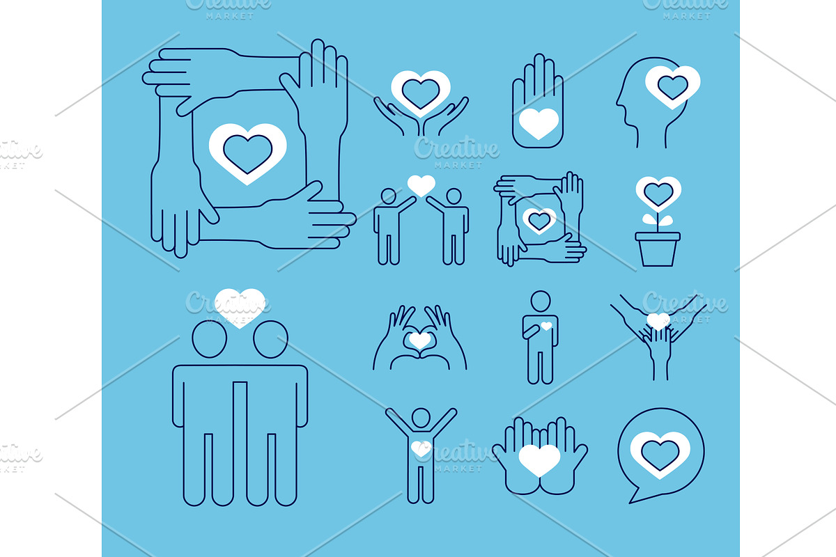 care symbol set, an Object Illustration by studiogstock