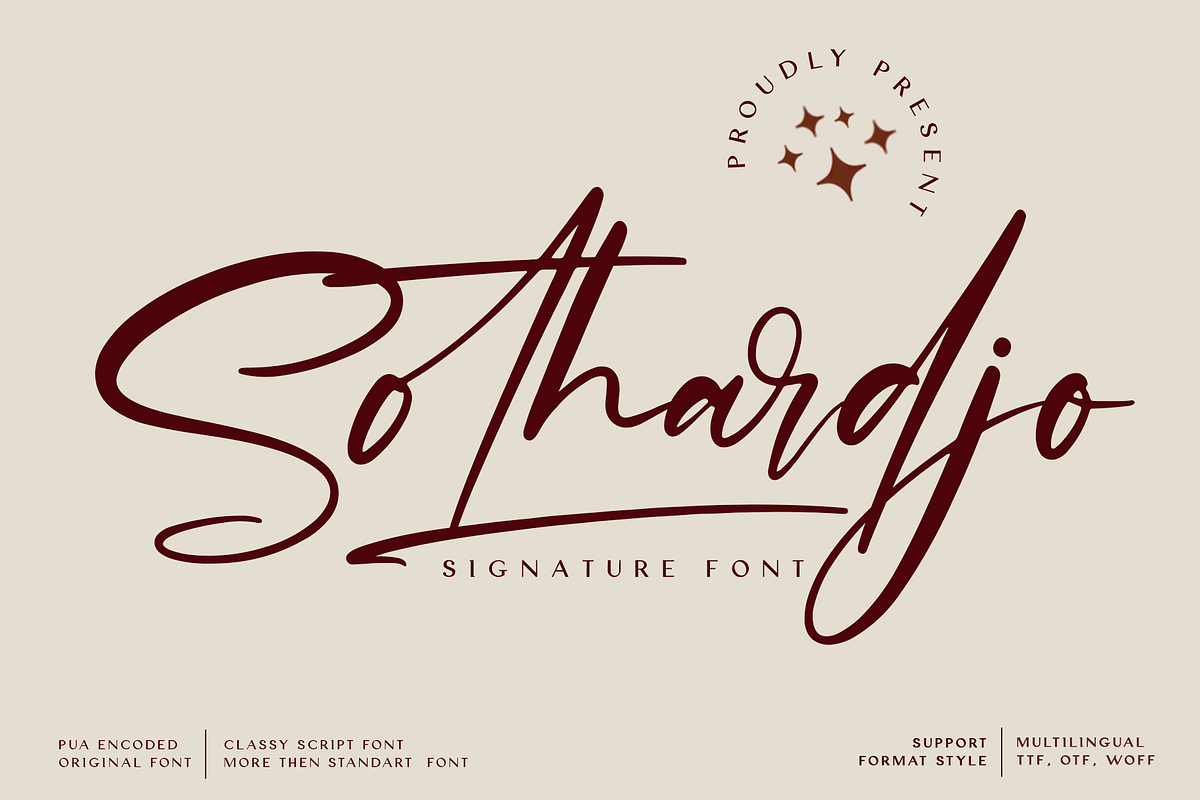 Sothardjo, a Script Font by Wildan Type (Photo 1 of 8)