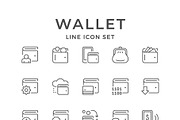 Set line icons of wallet, an Outline Icon by motorama (Thumbnail 1 of 2)