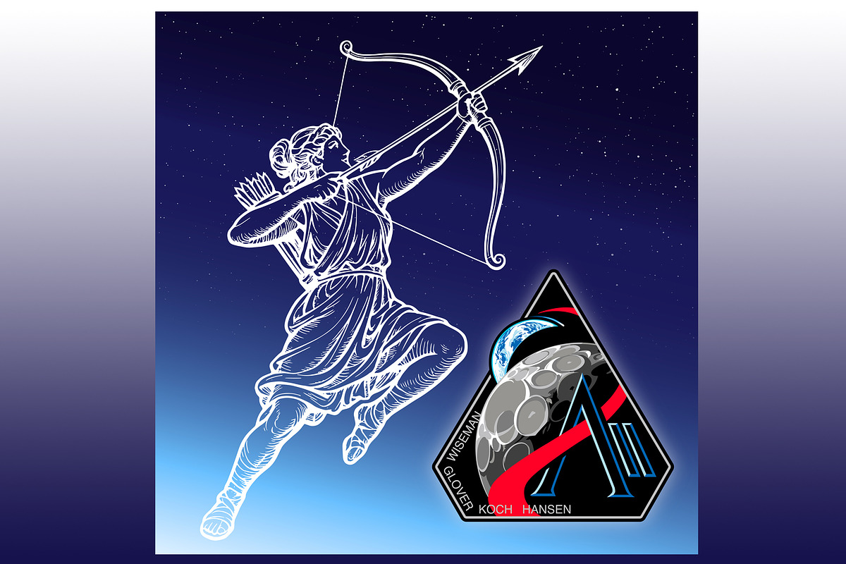 Artemis II moon mission patch, an Education Illustration by frizio (Photo 1 of 4)