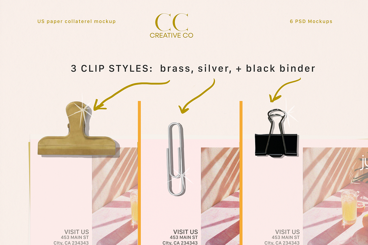 US Paper Collateral Mockup, a Marketing Template by CC CREATIVE CO (Photo 4 of 8)