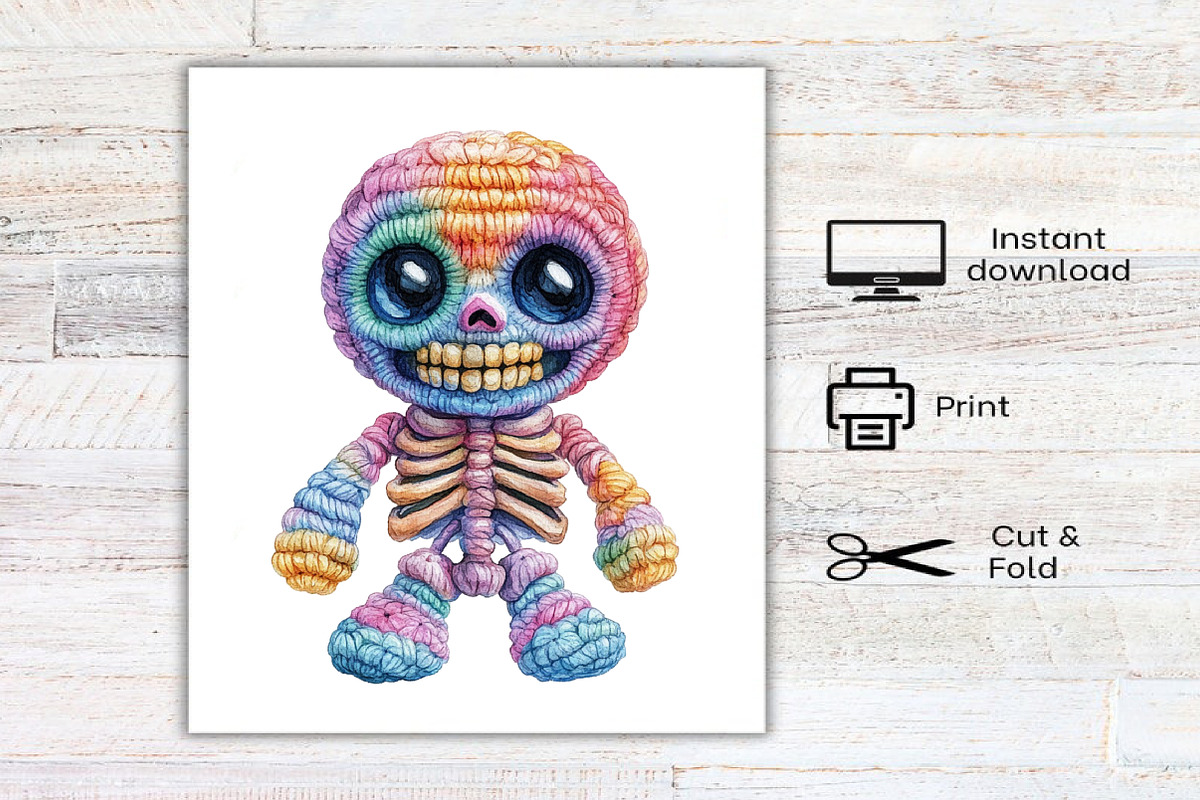 Watercolor Crochet Halloween Clipart, an Illustration by Canvas Craft (Photo 8 of 8)