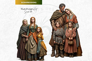 Medieval peasants clipart set, a Person Illustration by ThatsDesignArt (Thumbnail 6 of 10)