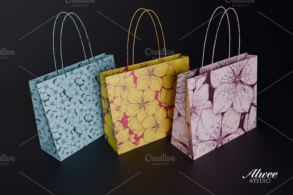 Hand-Drawn Sakura Blossom Pattern, a Pattern Graphic by Alwee Studio (Photo 2 of 10)