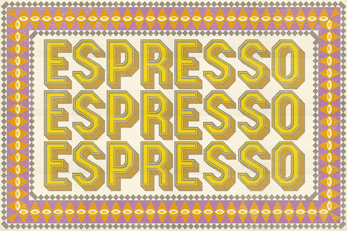 Chromatic Wood Type Borders, a Background Graphic by Quentin Bangston (Photo 5 of 5)