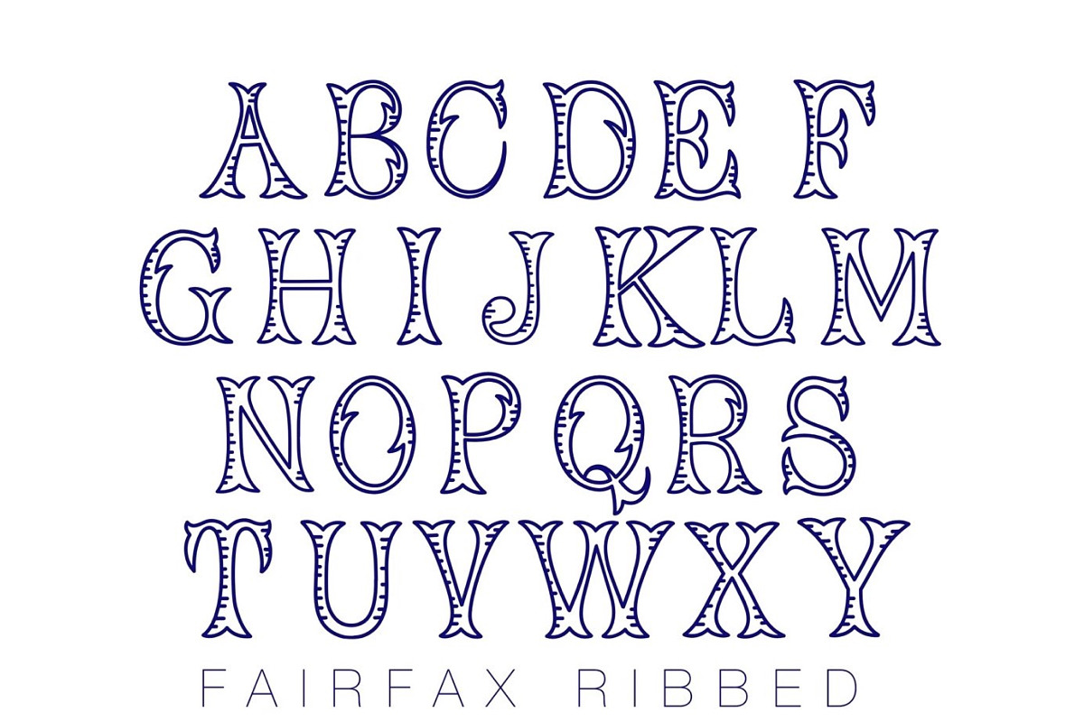 Fairfax Ribbed Monogram Desktop Font, a Font by HERRINGTON DESIGN (Photo 2 of 2)