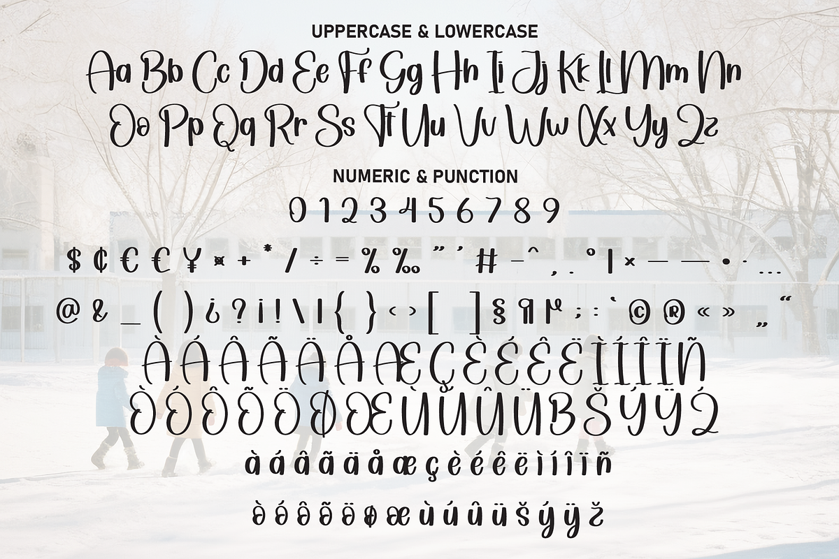 School Winter | Script Font, a Script Font by Scratchones (Photo 7 of 8)