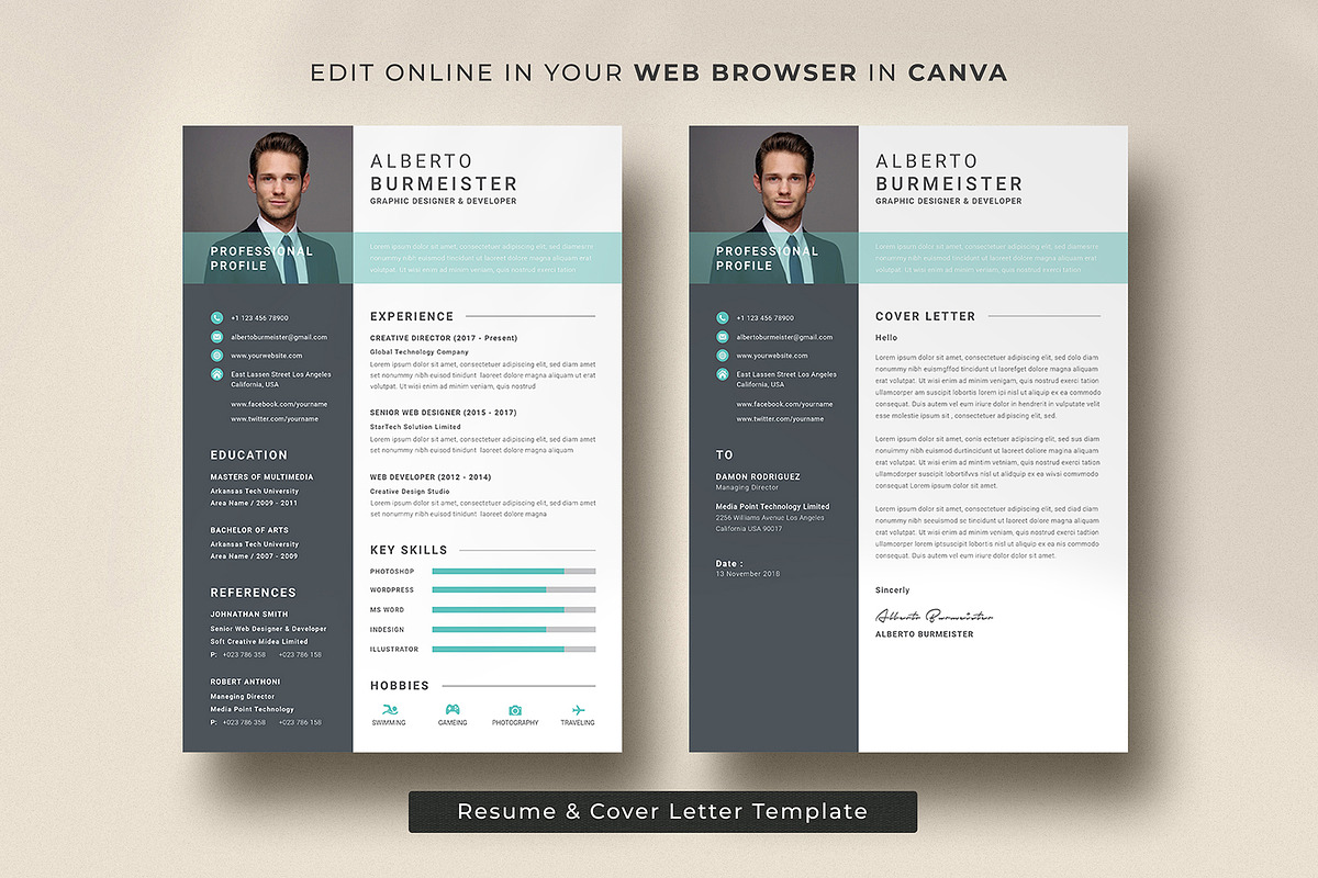 Resume Canva, a Resume Template by DesignDevisers (Photo 6 of 10)
