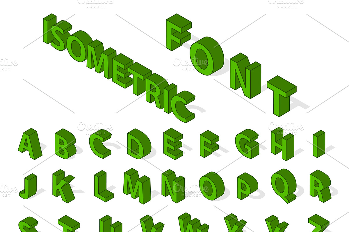 Isometric alphabet vector, a Decorative Illustration by RocketArt