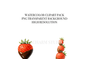18 Strawberry Chocolate Clipart, a Decorative Illustration by Pati Charm Studio (Thumbnail 3 of 7)