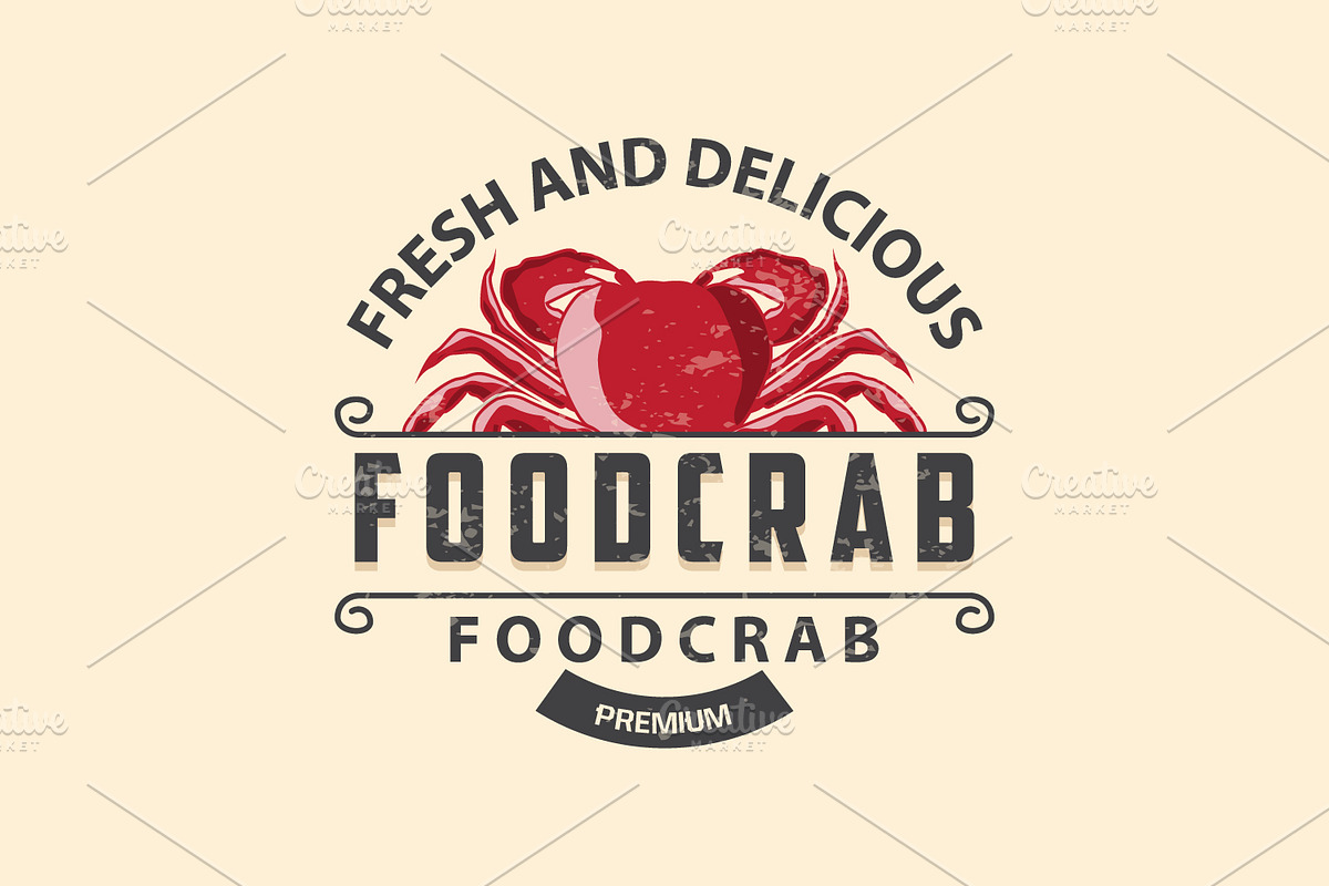 Simple crab logo design vector retro, a Branding & Logo Template by Maylianaw28