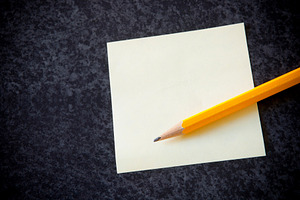 Yellow Sticky Note And Pencil, a Business Photo by THP Creative