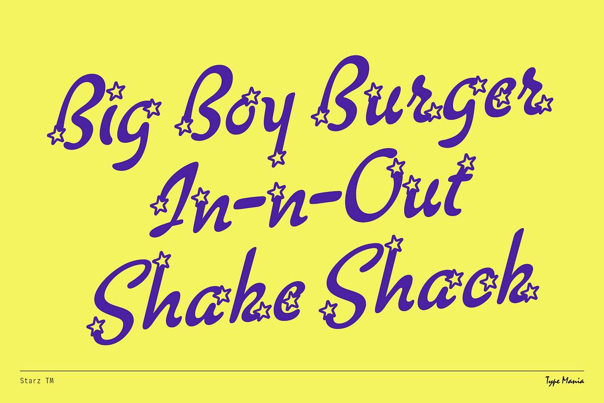 Starz TM – Sparkle Font, a Script Font by Type Mania (Photo 10 of 12)