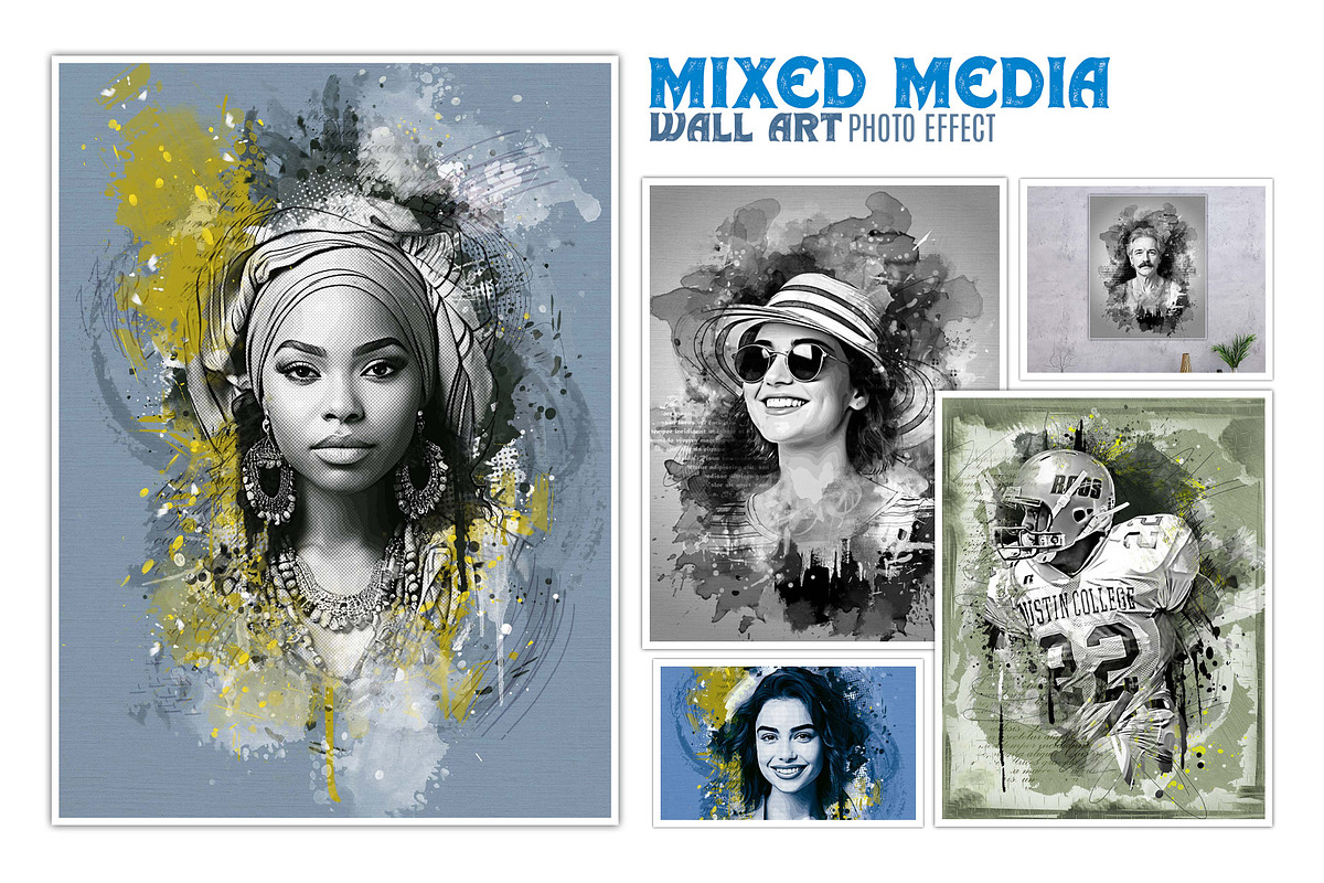 Mixed Media Wall Art Photo Effect, an Action Add-On by MRI STUDIO (Photo 1 of 18)